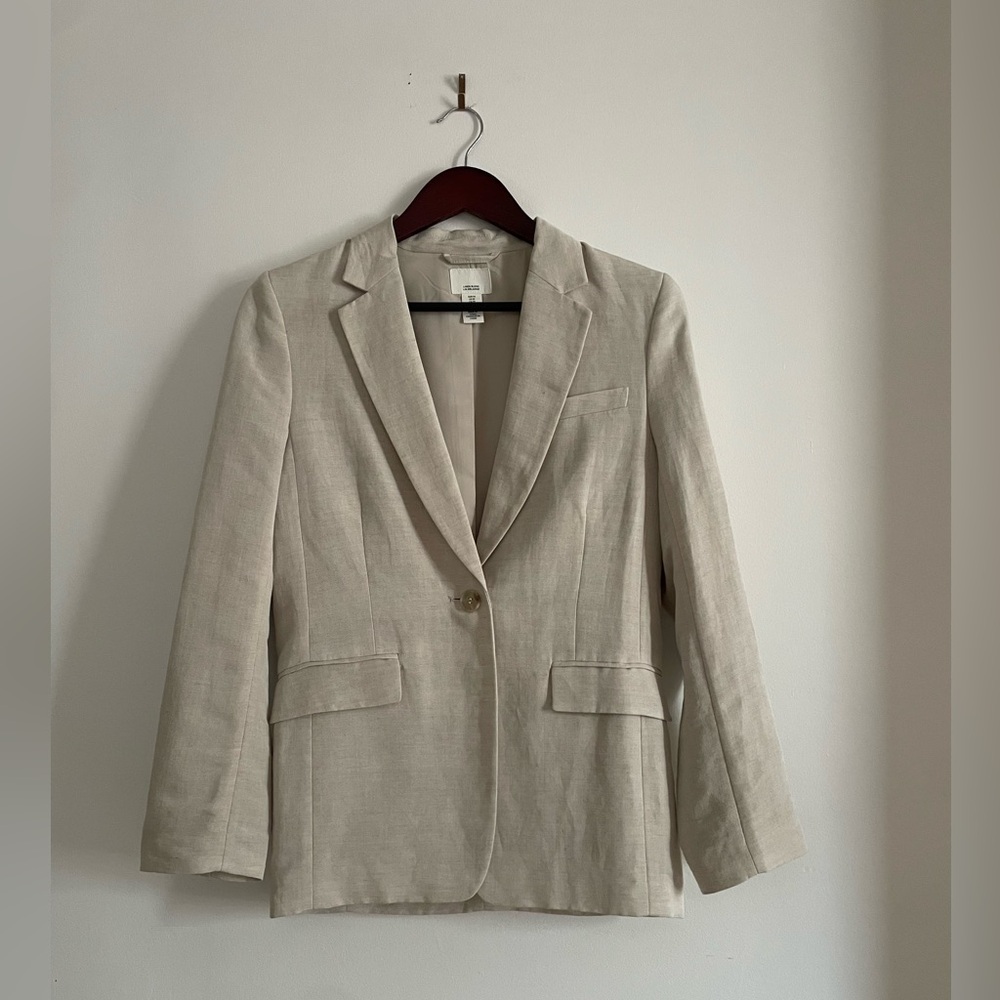 Beige Linen Two Piece Suit